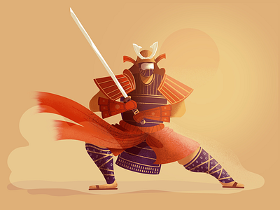 Blood battle 🇯🇵 battle character digital art france illustration illustrator lille procreate samurai sword warrior
