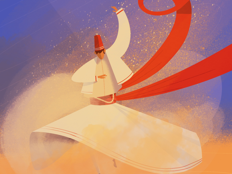 Whirling Dervish ππ art warm colors lille drawing ipad dance procreate digital illustration digital art illustrator illustration