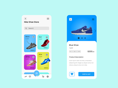 Simple Online Shoe Shop app design ios app design online shopping online store ui ux