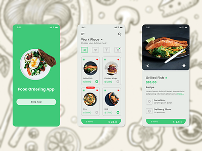 Food Ordering App app design branding design ios app design typography ui uidesign ux uxdesign vector