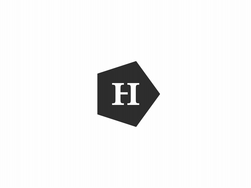 [H]ello animation brand branding design geometric h history icon logo minimal monogram motion pentagon reveal shape spin symbol type typography vector