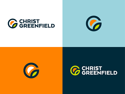 Rebrand for Christ Greenfield brand brand identity branding c chruch clean farm grow icon identity jesus leaf logo minimal monogram rebrand seed strategy sun sunrise