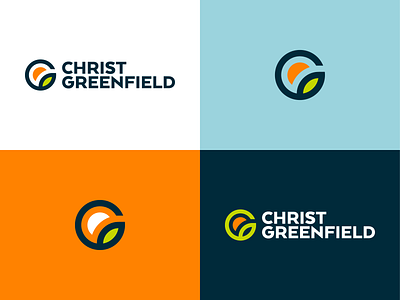 Rebrand for Christ Greenfield brand brand identity branding c chruch clean farm grow icon identity jesus leaf logo minimal monogram rebrand seed strategy sun sunrise