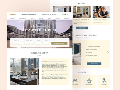 Design of the hotel home page design logo ux web