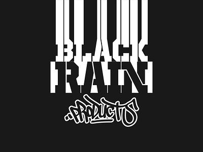 Black Rain Products design graffiti lettering typography vector