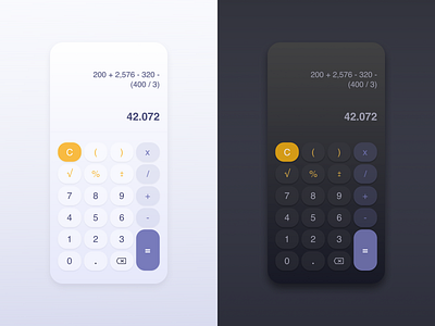 Calculator app calculator darkinterface darkmode darktheme design lightmode mobile ui uidesign ux