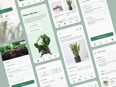 The Plant Shack eCommerce app appdesign checkout design ecommerce interfacedesign listing login mobile onboarding orderreview payment shop signup ui uidesign ux