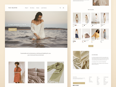 Neu Bloom eCommerce clothing design ecommerce homepage interfacedesign landingpage ui uidesign ux webdesign website