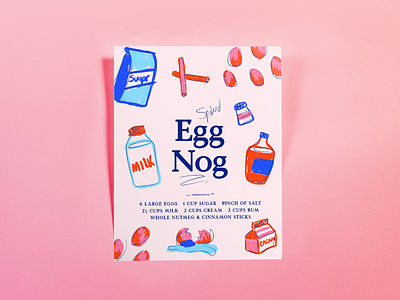 Spiked Eggnog Poster eggnog food holiday illustration poster