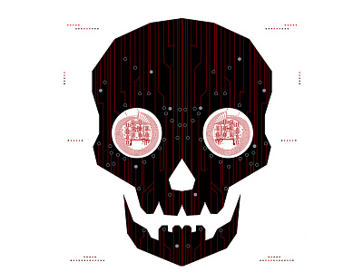 Digiskull illustration print