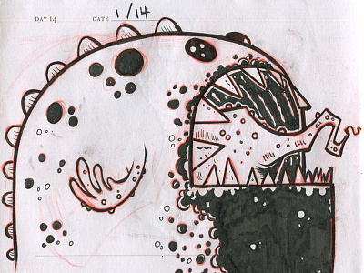 Sketch-Monster illustration ink pen sketch sketchbook