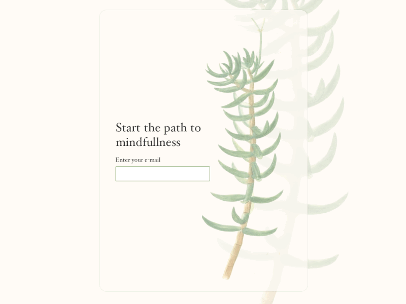 Mindfulness Course Sign up #DailyUI 001 001 dailyui sign up signup