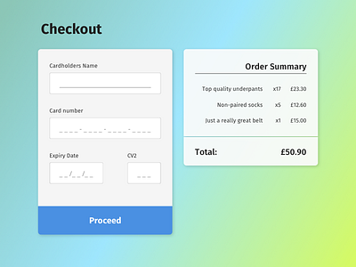 Credit Card Checkout #dailyui #002