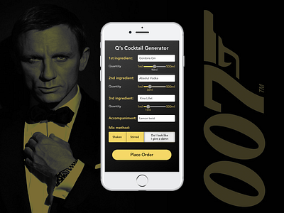 #007 #Settings #Dailyui 007 app dailyui james bond setting