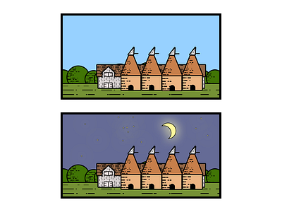 Oast houses Night/Day