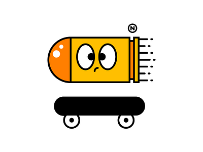 Bullet on wheels design illustration illustrator minimal vector