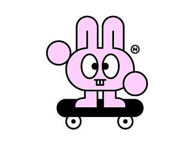 RABBIT ON WHEELS design illustration illustrator minimal vector