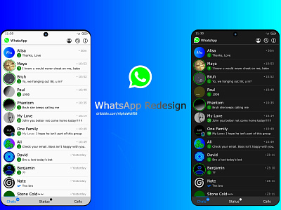 WhatsApp Redesign art concept graphic design graphics redesign ui uiux whatsapp