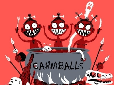 Canniballs - voleyball team illustration