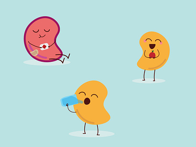 Cute kidney characters