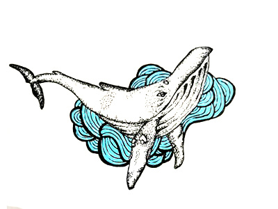 baleine whale baleine fait main handmade illustration pointillism pointillisme whale