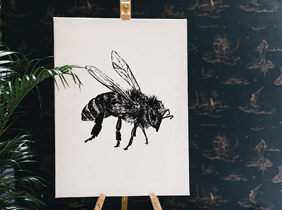 bee abeille abeille apiculteur artwork bee beekeeper design handmade illustration pointillism pointillisme