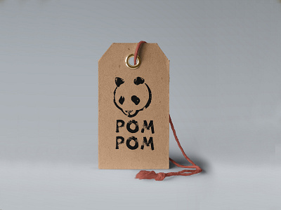logo POMPOM label + bag bag design graphic design illustration label logo vector