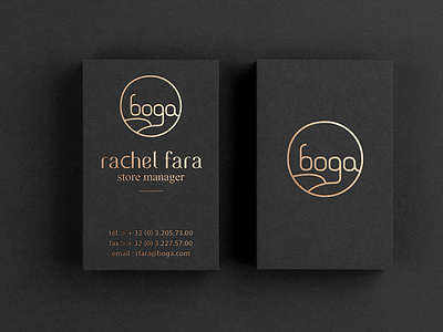 Logo + business card for boga design furniture store