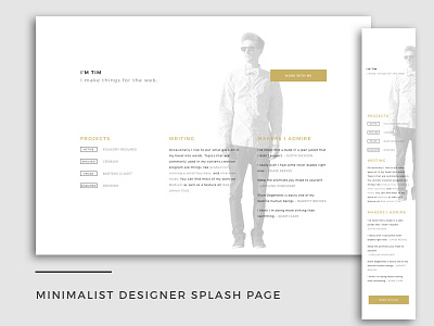 My One-Page Splash Page landing page minimalist portfolio web design website white