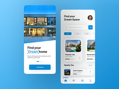 Home Finder App UI graphic design home finder app ui house finder app property finder app ui design