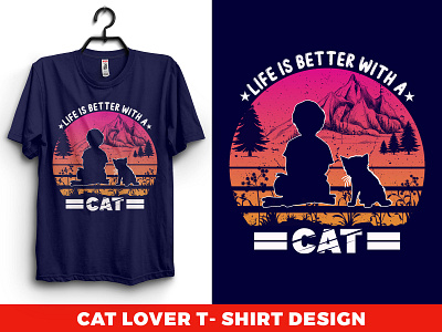 cat lover t-shirt design branding cat catdesign catlover catlovertshirt catlovertshirtdesign cats cattshirt design tee tees