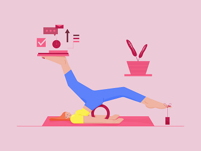 Relaxing forms girl illustration illustrator meditation relax relaxing social media design vector yoga