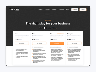 The Alice - Price Page admin admin panel administrator panel back end blog dashboard design illustration landing price page product page ui ux web