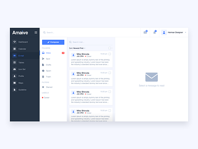 E-mail - Amaive theme by Herman Hubanov on Dribbble