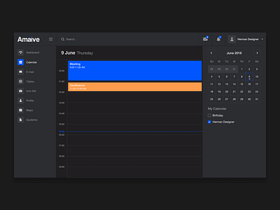 Dark Calendar - Amaive template