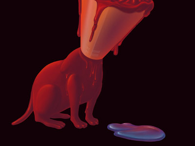 Candle Doggy candle digital dog melting painting realistic reflection wax