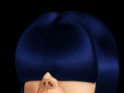 Blue! digital painting hair realism realistic