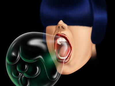 Green! All done with the bubble ghost 80 digital painting realism reflection