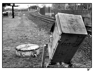 Abandoned Train Tracks 35mm abandoned analog black and white film photography graffiti monochrome photography print