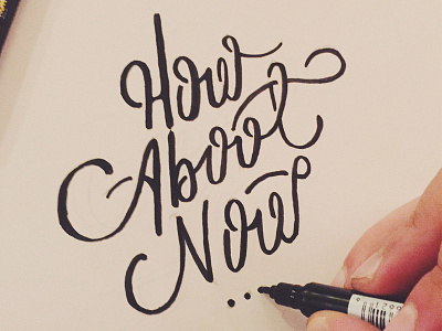 How About Now design hand lettering stencil typography
