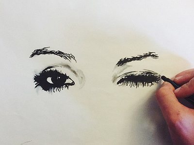 Sketchin eyes graphite illustration ink