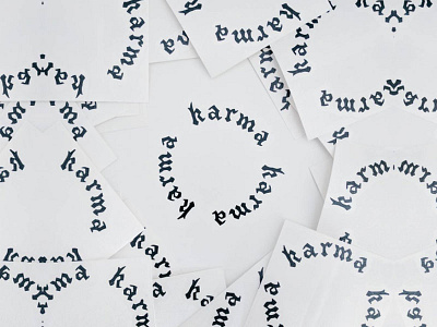 Karma Vinyl Stickers apparel black letter hand lettering sticker typography vinyl wordplay