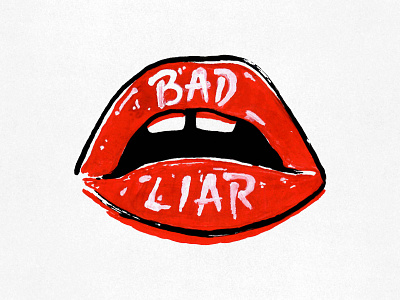 Bad Liar apparel graphic illustration lips typography