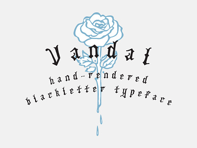 Vandal badge blackletter font hand lettered logo minimal old style typeface typography