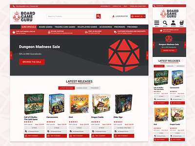 Board Game Guru (eCommerce website redesign) ecommerce ui ux website website redesign