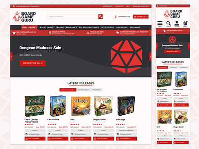 Board Game Guru  (eCommerce website redesign)