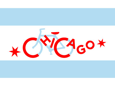 Bike Chicago bike chicago city flag