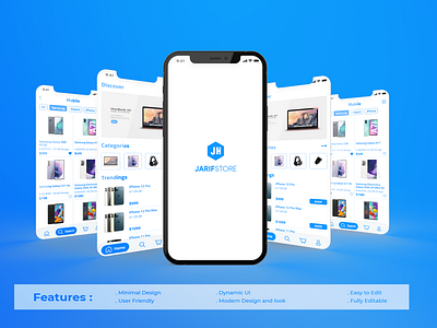 Mobile App UI - JARIFSTORE | Ecommerce Site