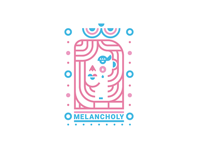 Melancolía color scheme geometry girl icon illustration line logo melancholy queen symbol woman