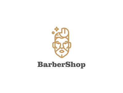 Barber Shop logo barbershop beardman branding geometric icon illustration line logo men minimal symbol